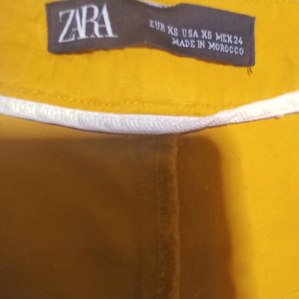 ZARA Women's Trousers size XS in Yellow with side pockets. - Picture 8 of 8
